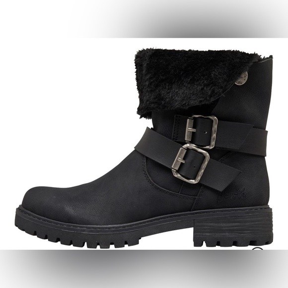 Blowfish Womens Randall Shearling Single Strap Boots Black - Picture 2 of 8